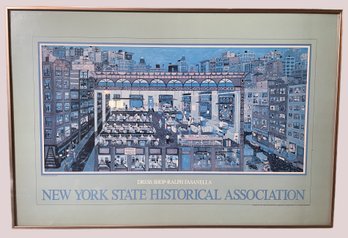 Signed Vintage Poster Features The Artwork 'Dress Shop' By Artist Ralph Fasanella