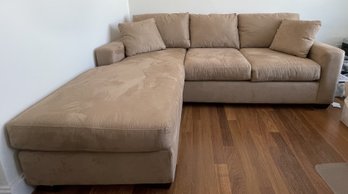 Large Upholstered Sleeper Sofa With Chaise Extension
