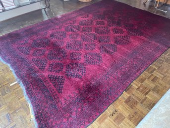 Antique Persian Rug With Rich Burgundy Field With Deep Geometric Accents