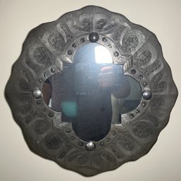 Vintage Handcrafted Mexican Punched Tin Decorative Wall Mirror