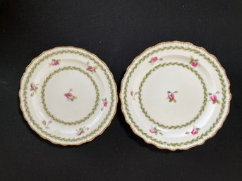 Pair Of Minton England Porcelain Plates