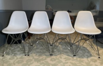 White Mod Made Mid Century Modern Paris Tower Side Chairs