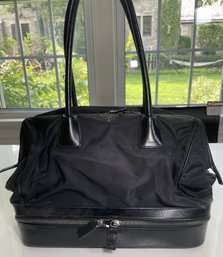 Vintage Prada Tessuto Nylon & Leather Double-Decker Doctor Bag