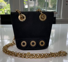 Vintage Tiffany & Co. Black Suede Mini Bucket Bag With Gold Hardware
