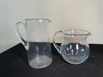 Pair Of Glass Pitchers