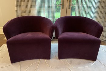 PR OF MCM VELVET CLUB CHAIRS BY MINOTTI