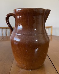 Vintage Brown Ceramic Stoneware Jug / Pitcher