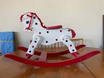 Vintage Wooden Rocking Horse