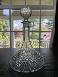 Crystal Ship Decanter With Diamond And Wedge Cut Design