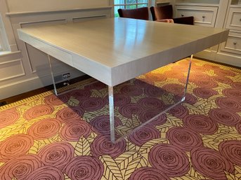 CUSTOM ACRYLIC BASE DOUBLE WIDE DESK