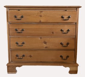 Vintage Provincial Pine Four Drawer Bachelor's Chest With Brushing Slide