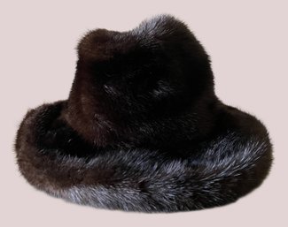 Vintage Chocolate Brown Mink Fur Hat
