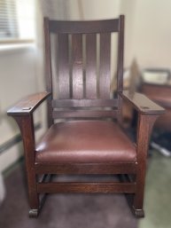 MISSION OAK ROCKING CHAIR BY L. & J.G. STICKLEY / NICHOLS & STONE