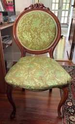 Upholstered Solid Carved Wood Queen Anne Style Dining Side Chair