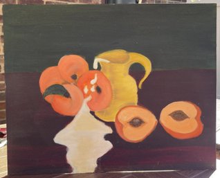 Framed Oil On Canvas Board 'Peaches & Cream'