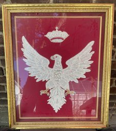 Framed Mixed Media Wall Art 'Poland's National Coat Of Arms-The White Eagle'