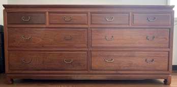 Vintage Mid-Century Walnut 8-Drawer Dresser / Credenza