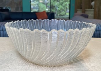 Vintage Arcoroc France 'Seabreeze' Clear Glass 10' Large Salad Serving Bowl