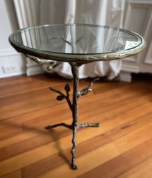 ABC SHERWOOD BRANCH GLASS TOP SIDE TABLE