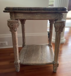 ANTIQUE WEATHERED FINISH END TABLE