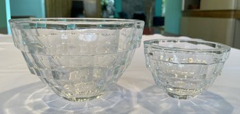 Pair Of Vintage Kosta Boda 'Opus' Crystal Bowls By Rolf Sinnemark