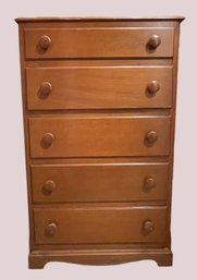 Vintage 5-Drawer Wood Traditional Chest Of Drawers