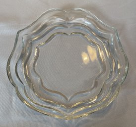Vintage Tiffany & Co. Clear Glass Scalloped Low Serving Bowl / Candy Dish