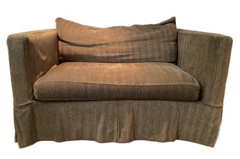 CRATE & BARREL WILLOW SLIPCOVERED LOVE SEAT