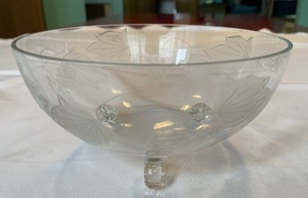 Vintage Clear Glass Serving Bowl