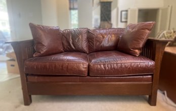 STICKLEY ORCHARD STREET LEATHER SOFA (2 OF 2)