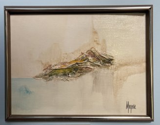 Original Mid-Century Modern Abstract Textured Mixed Media Painting