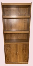 Wooden 3-Shelf Bookcase With Breakfront Bottom Doors (2 Of 2)