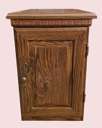 Sauder Oak End Table/cabinet With Magazine Rack