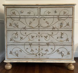 Vintage Painted Floral Dresser From Eddy West