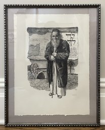 Rare Signed & Numbered Emanuel Schary Limited Edition Lithograph – 'Abraham' (86/100) With Authenticity Stamp