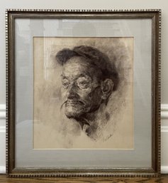 Framed & Signed Charcoal Portrait Character Study