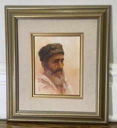Stunning Original William Weintraub Portrait Painting – Framed Oil On Board