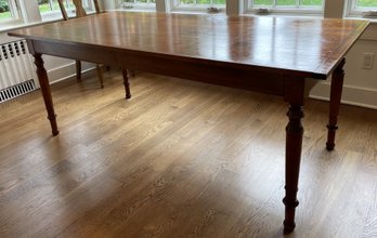 Farm Table In Cherry With Sheraton Style Turned Leg From Leonards New England