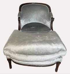 Classic French-style Carved Wood Armchair And Matching Ottoman