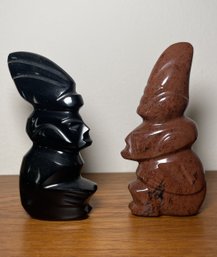 PAIR OF HAND CARVED MAYAN/AZTEC IDOLS