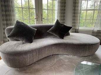 VLADIMIR KAGAN COUTURE GRAY VELVET SOFA