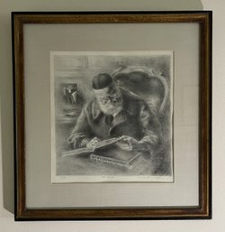 SIGNED LITHOGRAPH NO. 24/35  'OLD RABBI' BY CLARA KLINGHOFFER