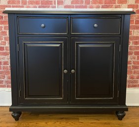 Martin 2-Door Console Table From Ballard Designs With Custom Marble Top