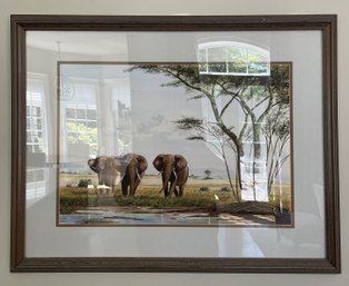 Wildlife Painting Of African Elephants By Acclaimed Kenyan Artist Ng'ang'a Ndeveni