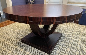 Art Deco Macassar Ebony Round Dining Center Table