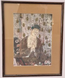 Framed Reproduction Print Titled 'Resurrection Of Shakyamuni Buddha'