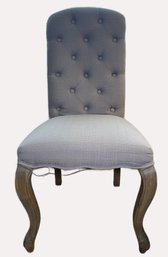 Oak Beige Fabric Button-tufted Upholstered Dining Chair