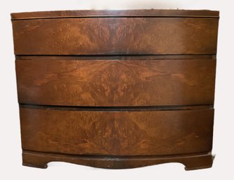 Vintage Art Deco Walnut Burl Waterfall Dresser