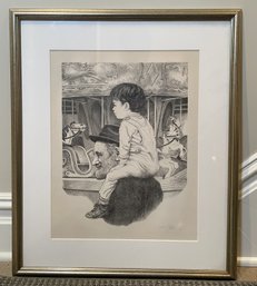 Emanuel Schary Signed Limited Edition Lithograph 'Carousel' – With Artist Chop Mark (52/250)