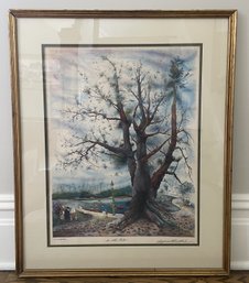 Hand-Colored Limited Edition Lithograph 'In The Park' By  New York Artist Seymour Rosenthal (205/250)